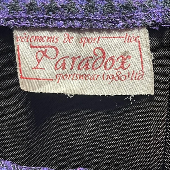 Paradox purple and black Houndstooth Pencil wool Skirt - Picture 4 of 5